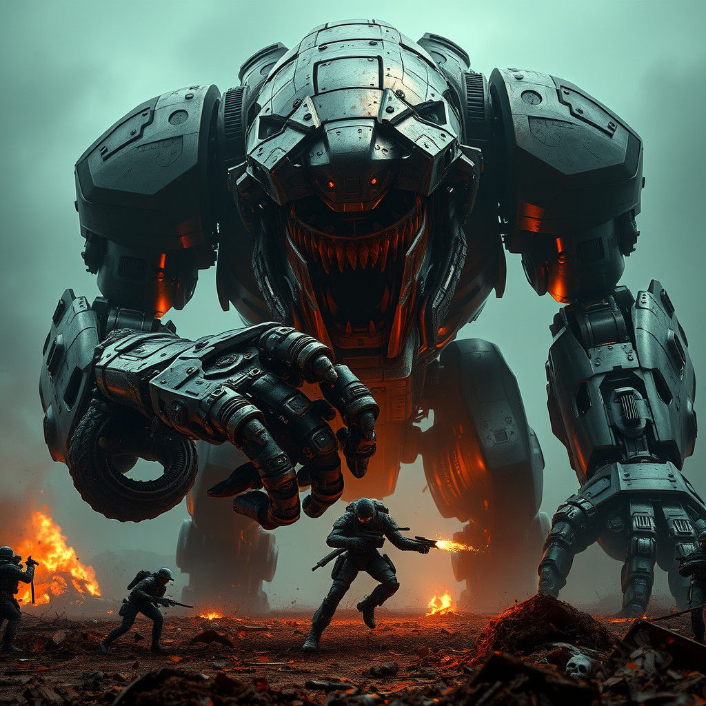 Colossal Bio-Mechanical God Dominates Battlefield in 8K