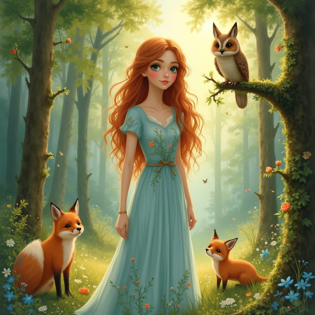 Whimsical Watercolor Portrait of Odette Roslyn in Enchanted ...