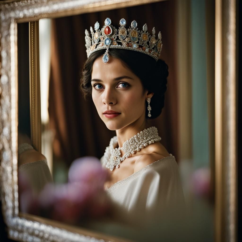 Princess Mirror Reflection: Professional Color Portrait