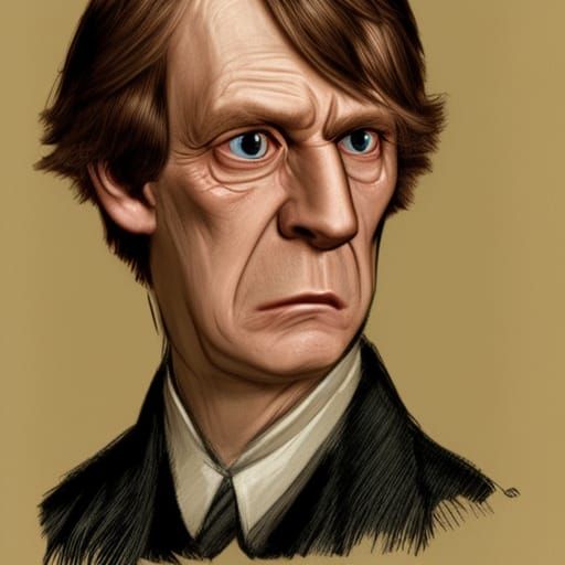 Harry Potter Caricature Portrait in Art Nouveau Style