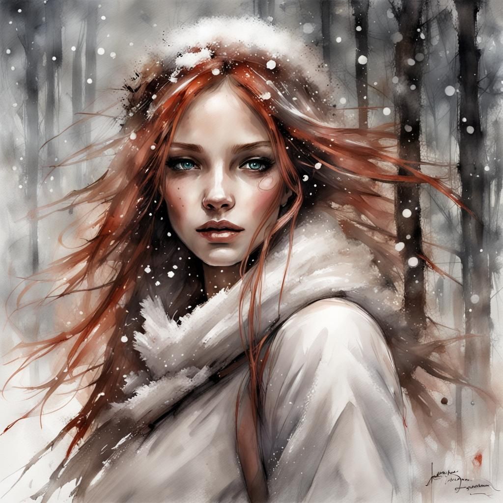 Enchanted Christmas Fairy in Winter Paradise