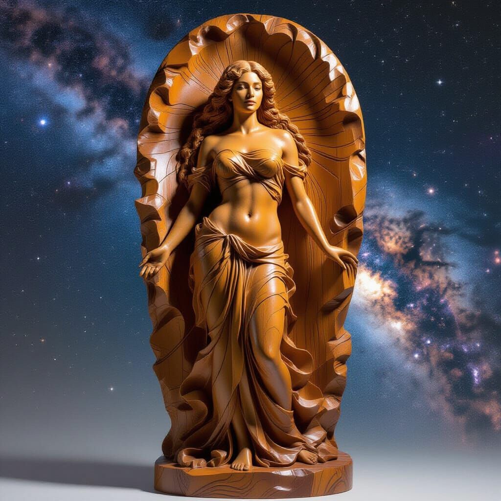 Latina Galatea: Colossal Cedar Sculpture in Hyperrealistic S...