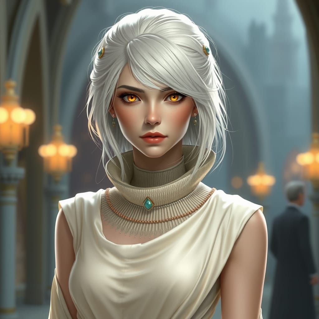 Elegant Altmer Woman in Art Nouveau Style