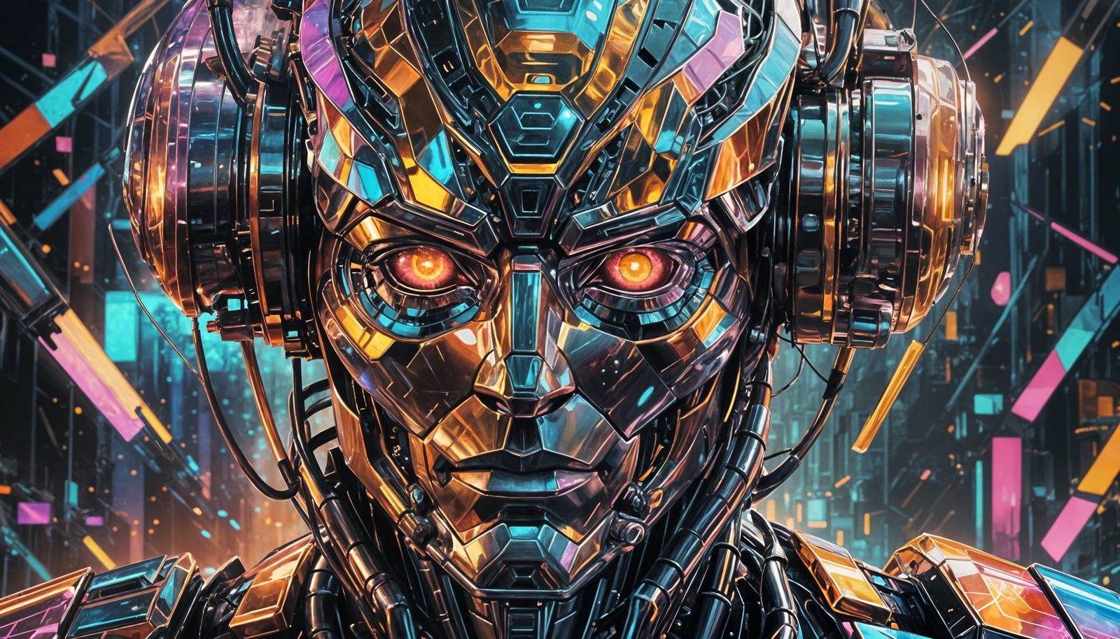 Hyperrealistic Sci-Fi Robot Half-Portrait