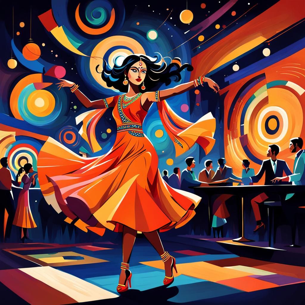 Kandinsky Style Indian Woman Dancing