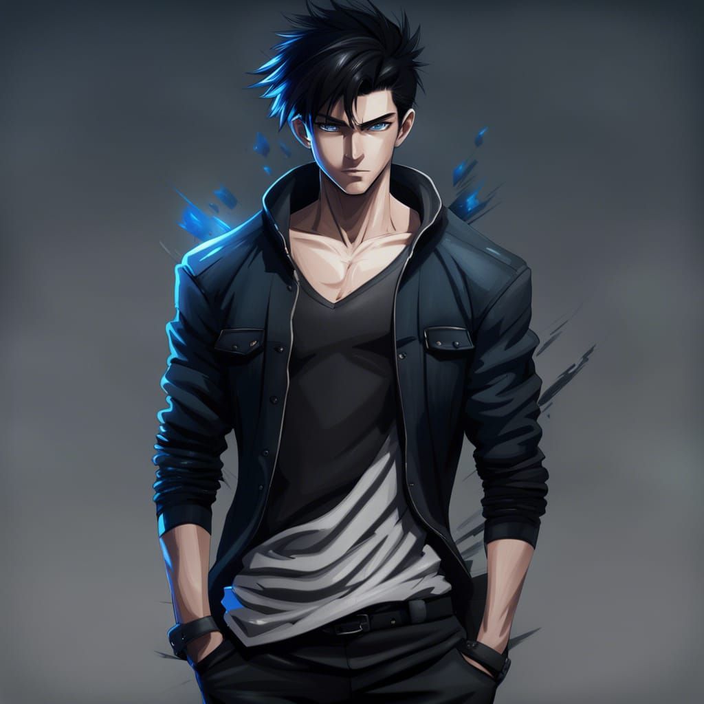 Anime Male Character in Detailed Matte Painting