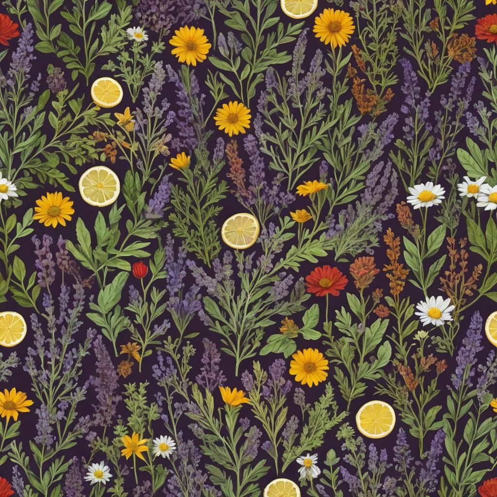 Whimsical Herb Gathering: A Detailed Matte Painting