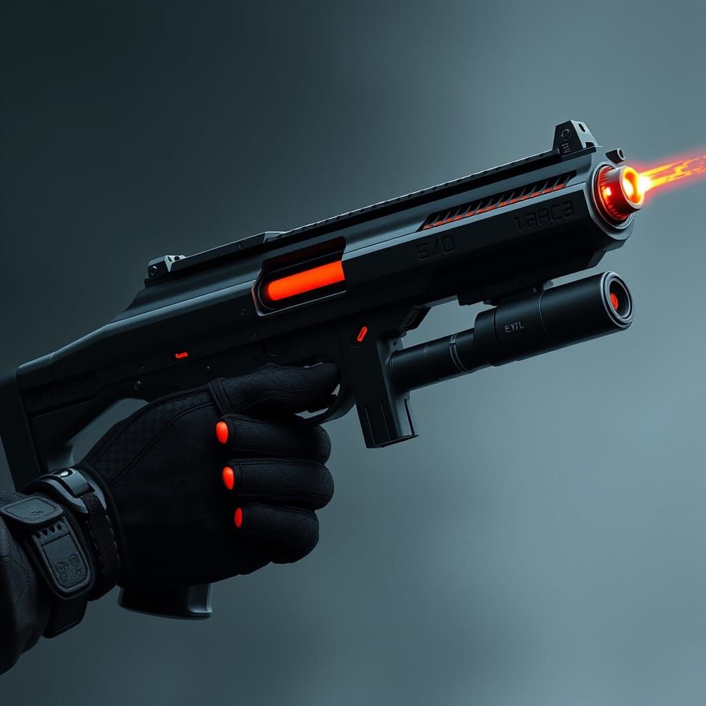 Cyberpunk Eclipse Plasma Rifle in a Futuristic Sci-Fi Settin...