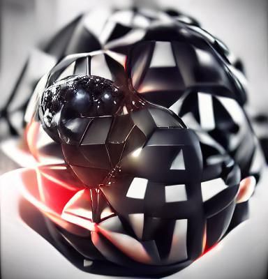 Geometric Black Sphere in 3D Parallax