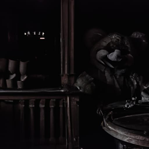 Creepy Abandoned Theme Park Animatronics in Horror Style