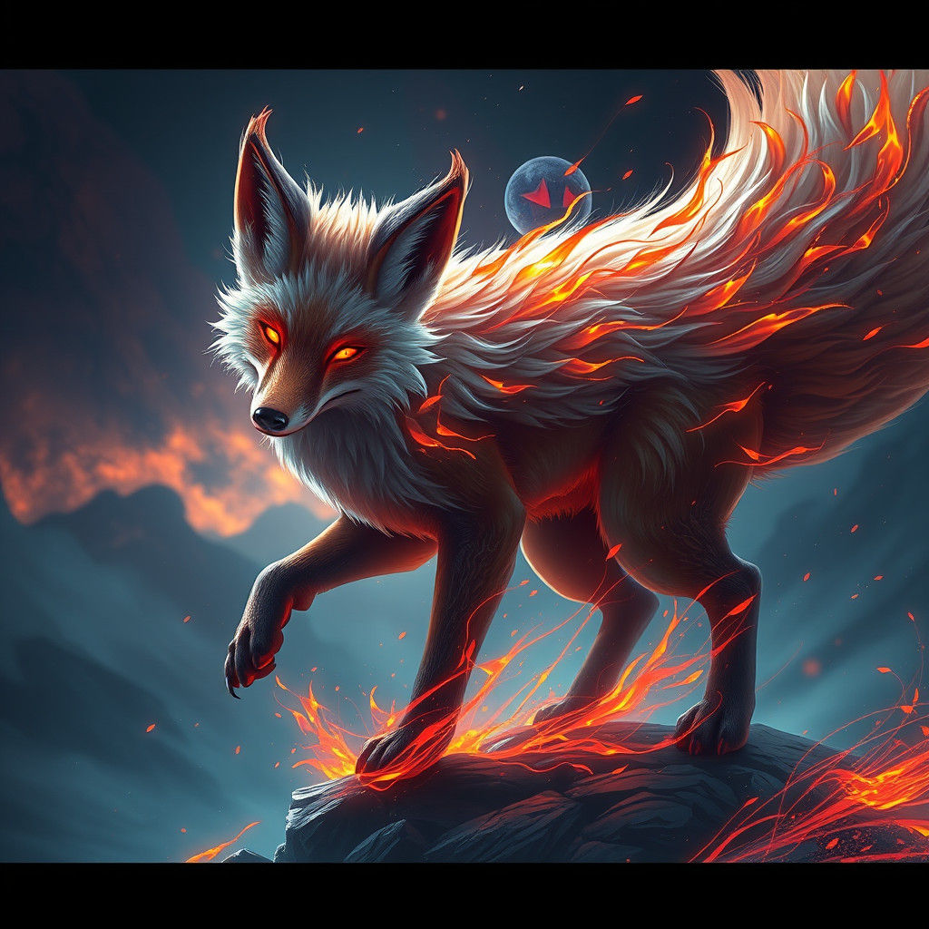 Fiery Fox Fantasy Concept Art