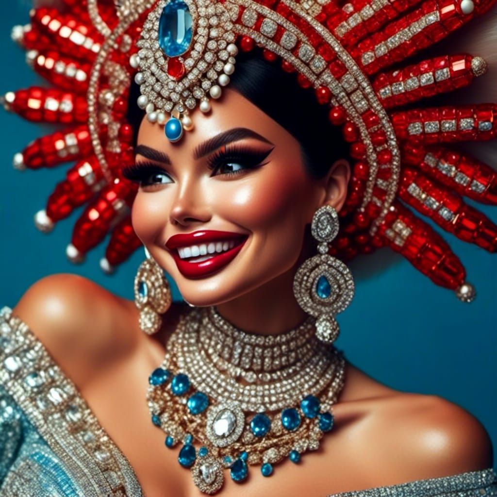 Detailed Photo of Smiling Woman with Jewelry