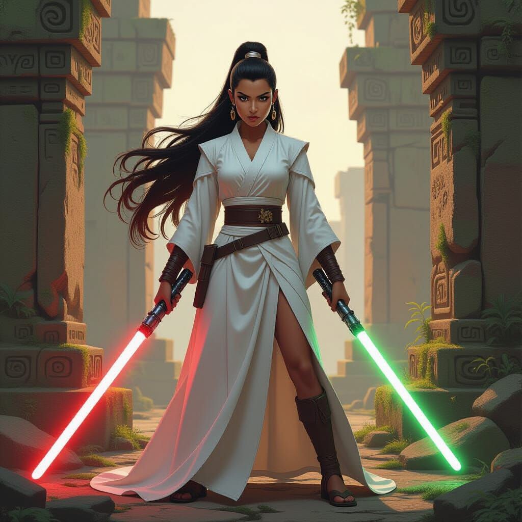 Ashoka Tano: Togruta Warrior in Digital Painting Style