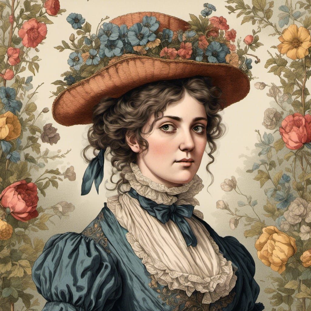 Victorian Woman's Portrait with Vintage Style