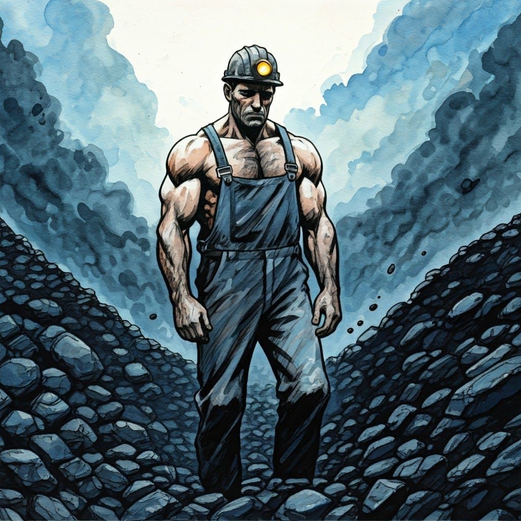 Coal Miner's Lament in Bluesy Watercolor