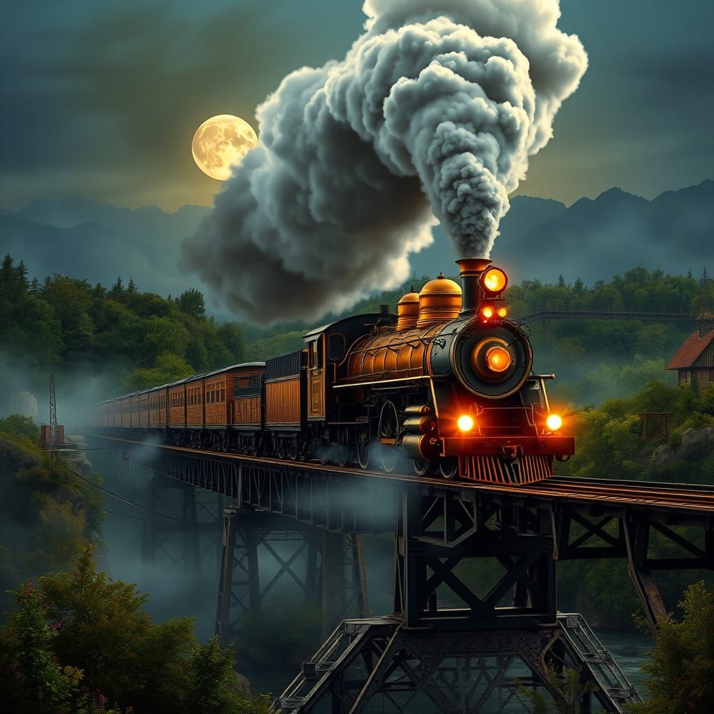 A vintage steam locomotive