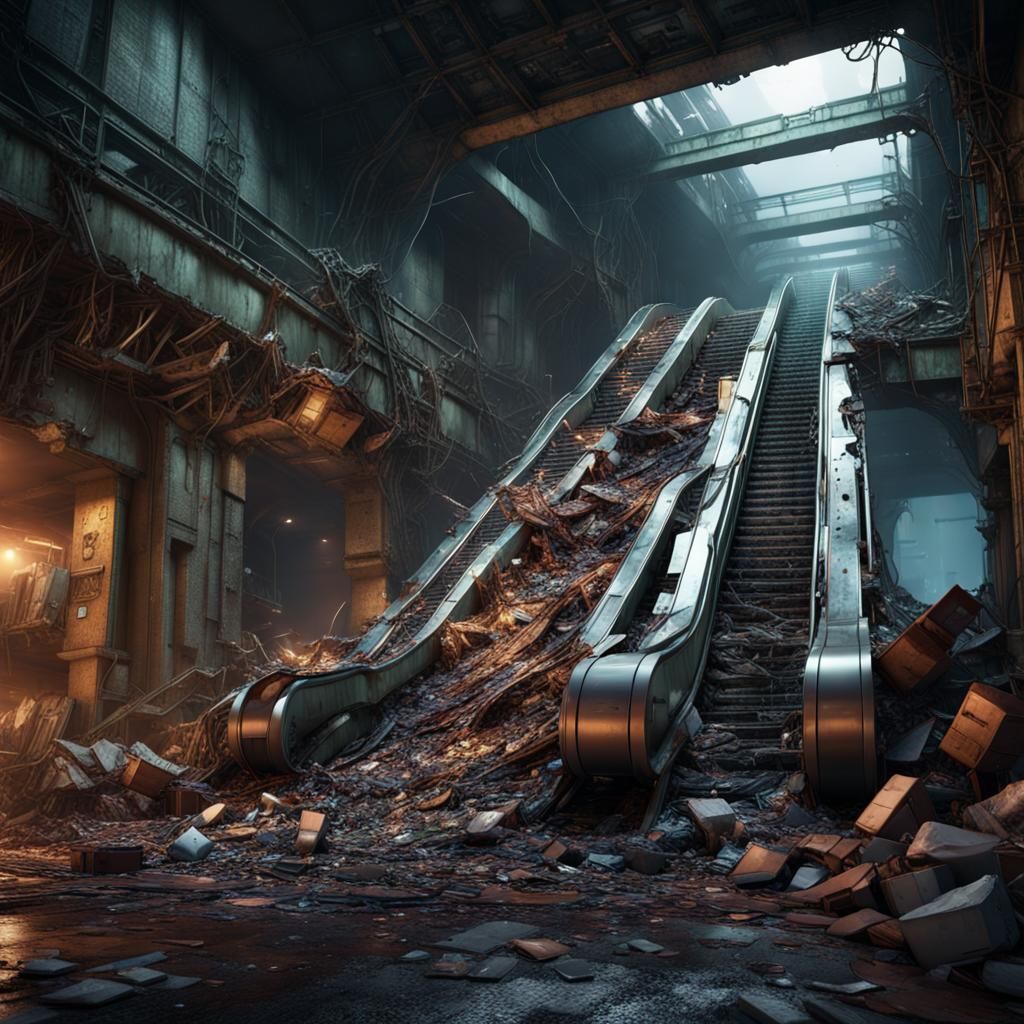 Post-Apocalyptic Tunnel Scene in Detailed Matte Painting