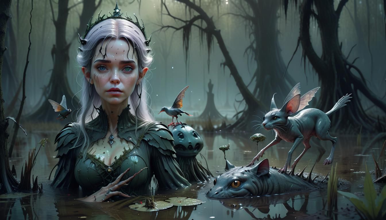 Good Witch and Familiars in Detailed Photorealistic Style