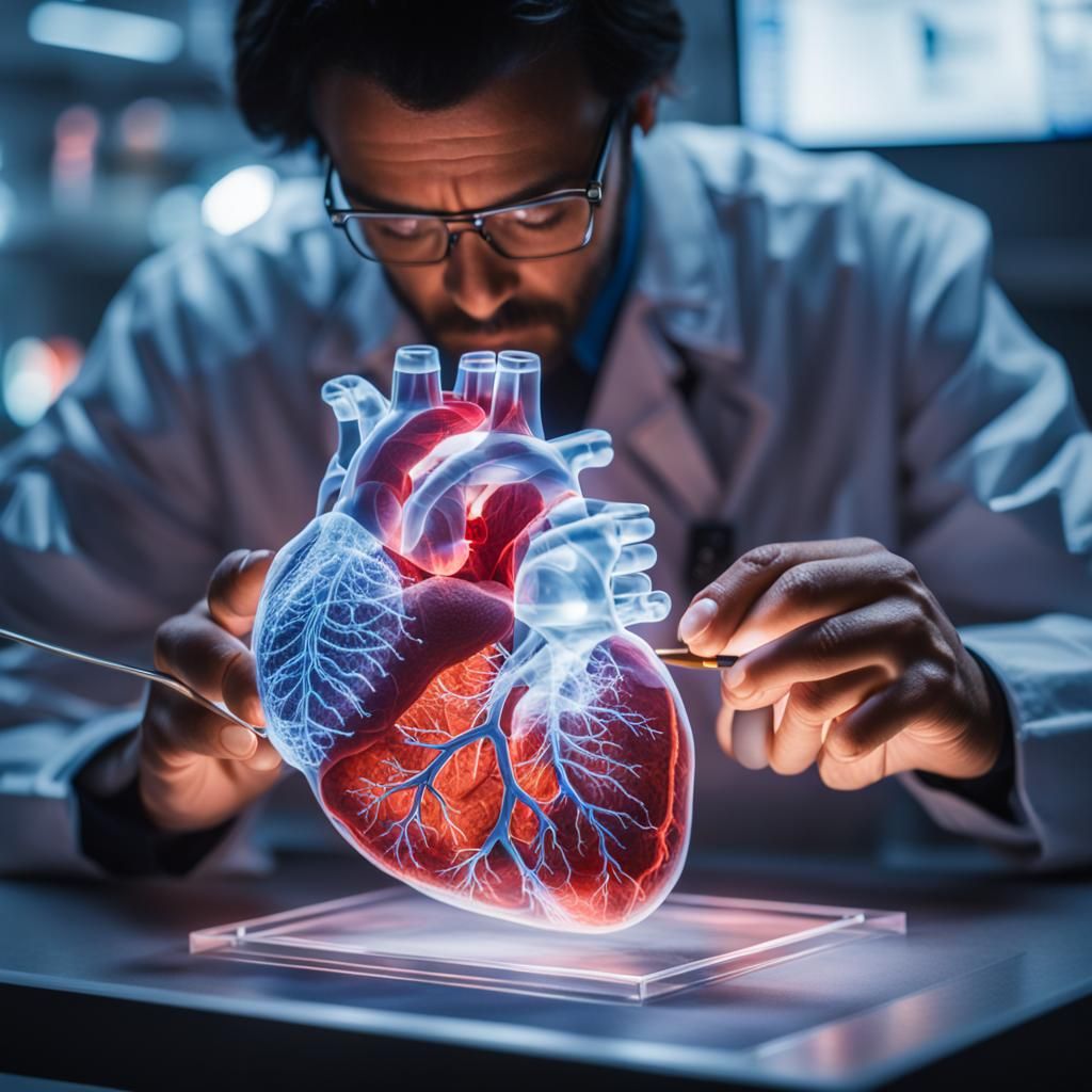 Scientist Studies Detailed Human Heart Hologram