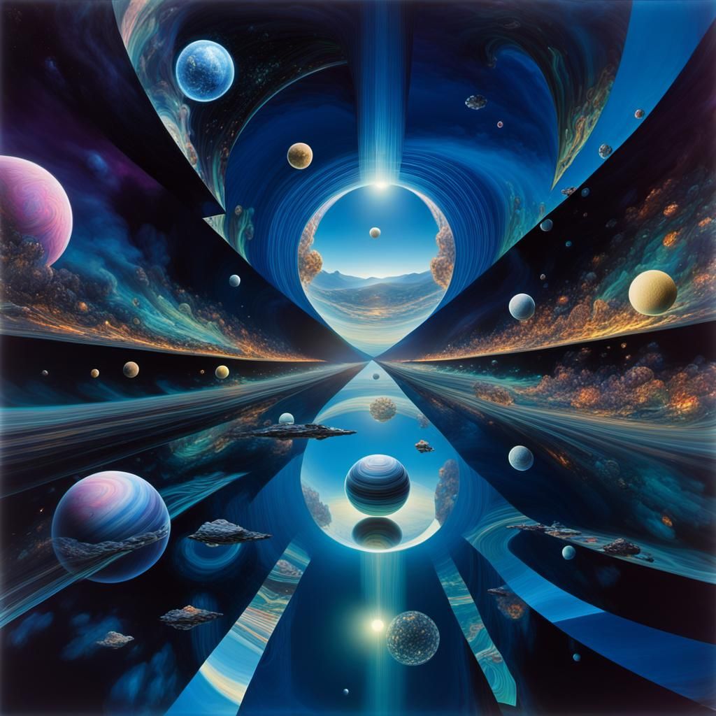 Surreal Void Landscape in Neon Digital Art