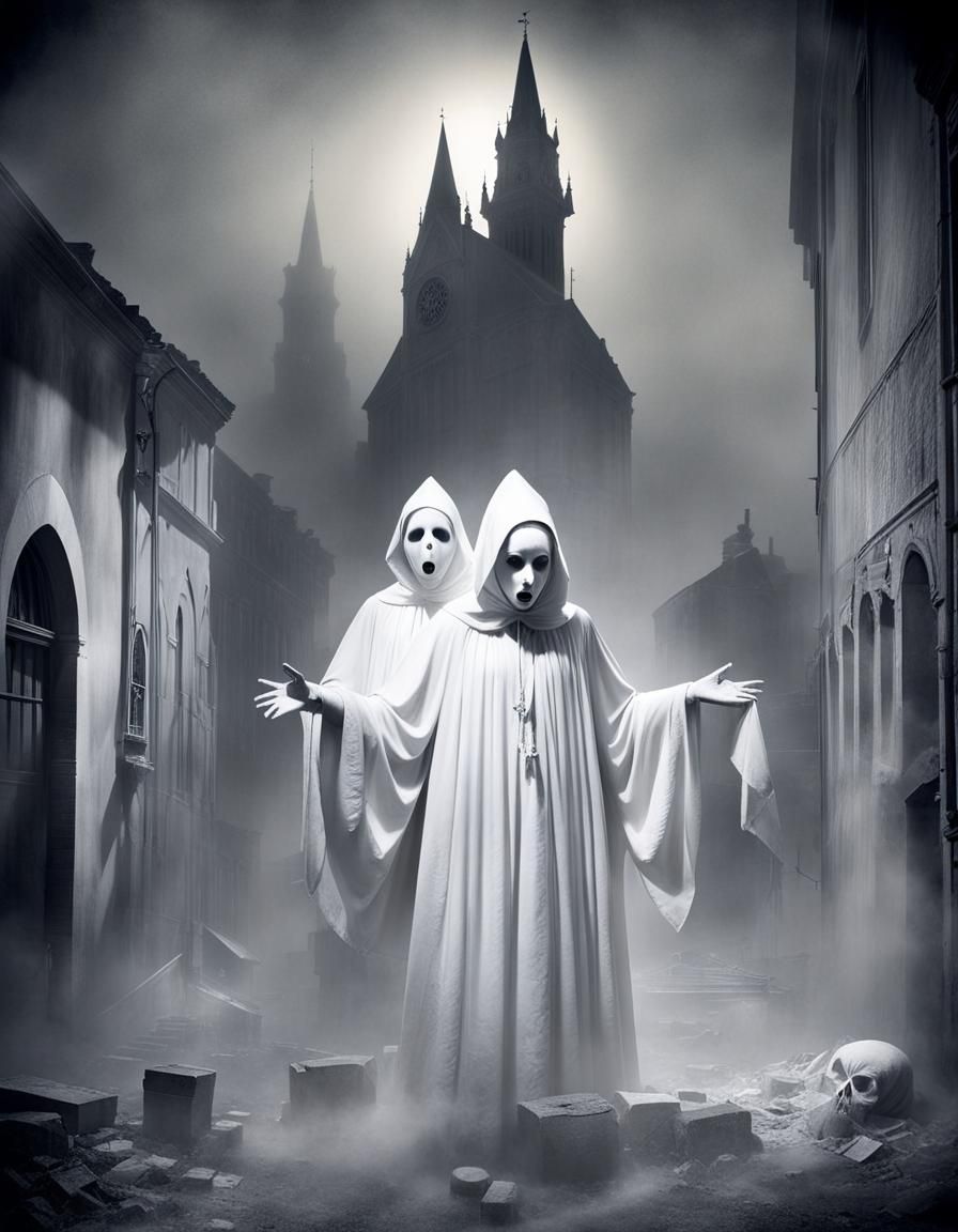 Dreamcore Cityscape Consumed by White Plague