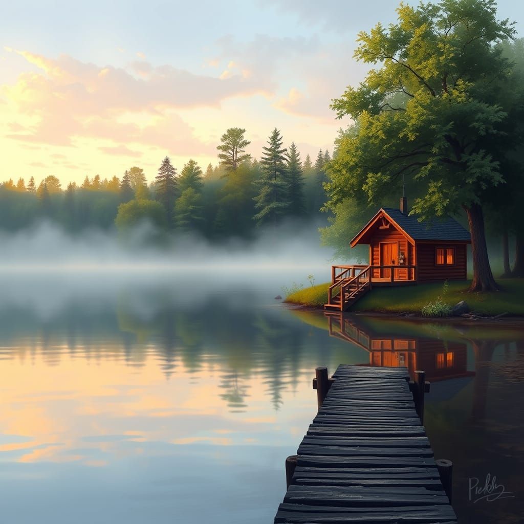 Cozy Lakeside Cabin at Golden Dawn