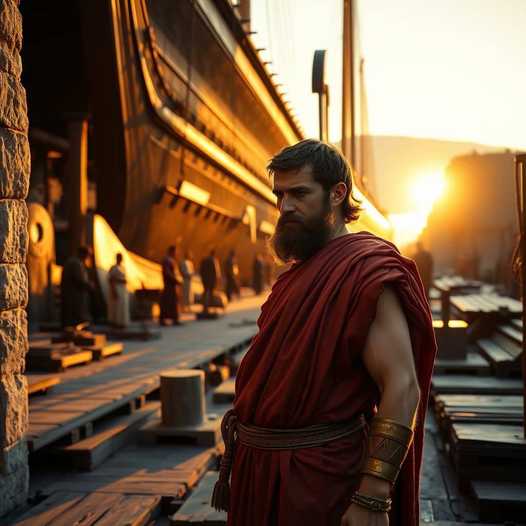 Ancient Athenian General Inspects Bronze Ship Ram in Pireus ...