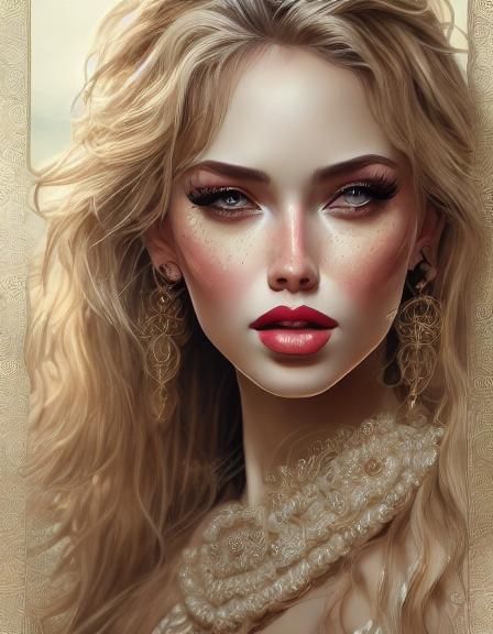 Detailed Pin-Up Portrait in Olivia de Berardinis Style