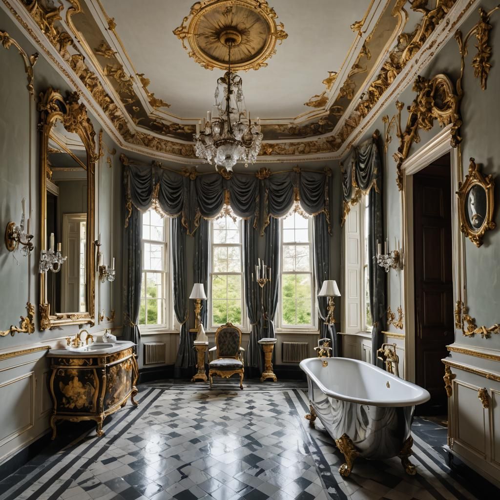 Opulent Baroque Mansion Bathroom Design