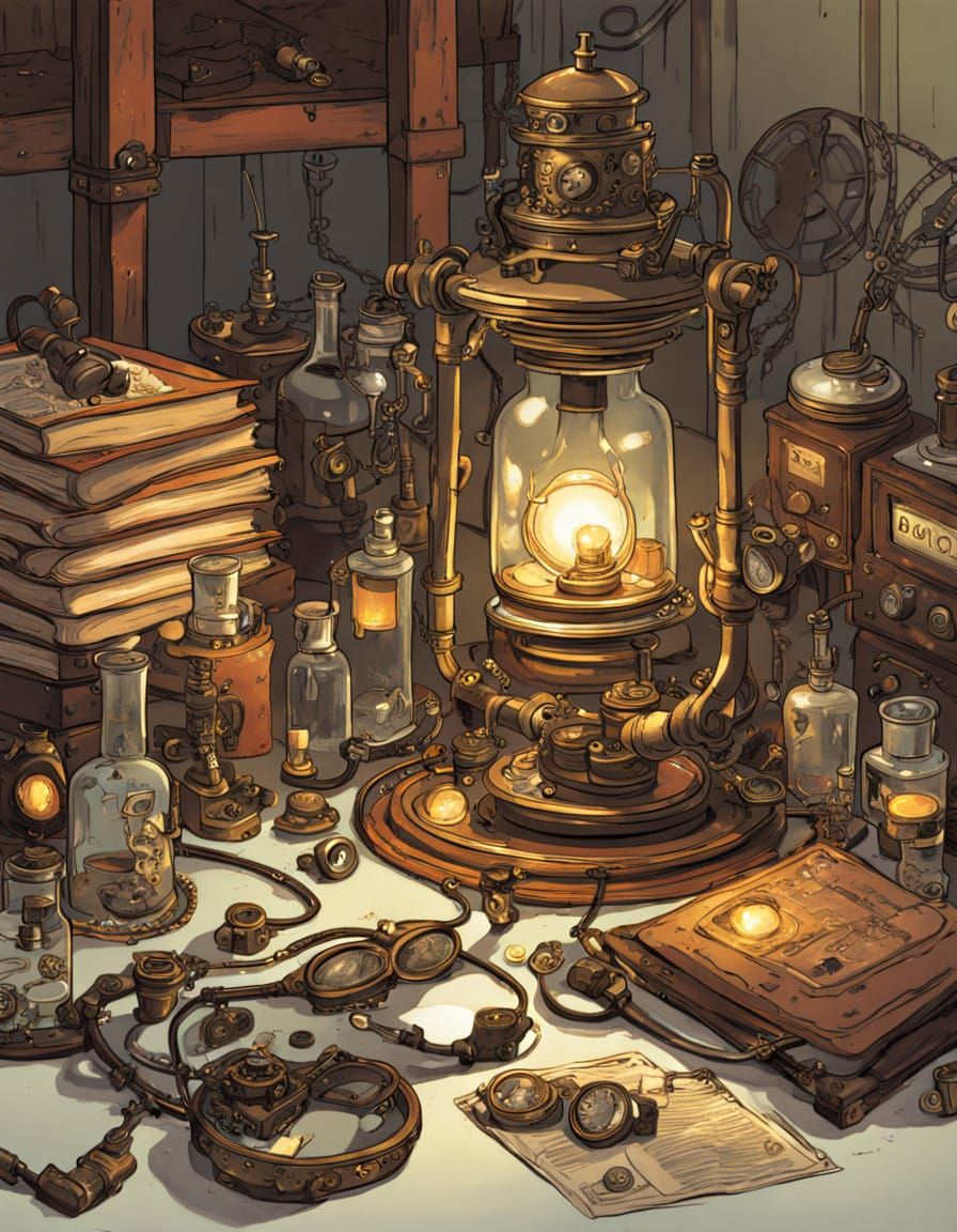 Steampunk Siren in a Gilded Dressing Room