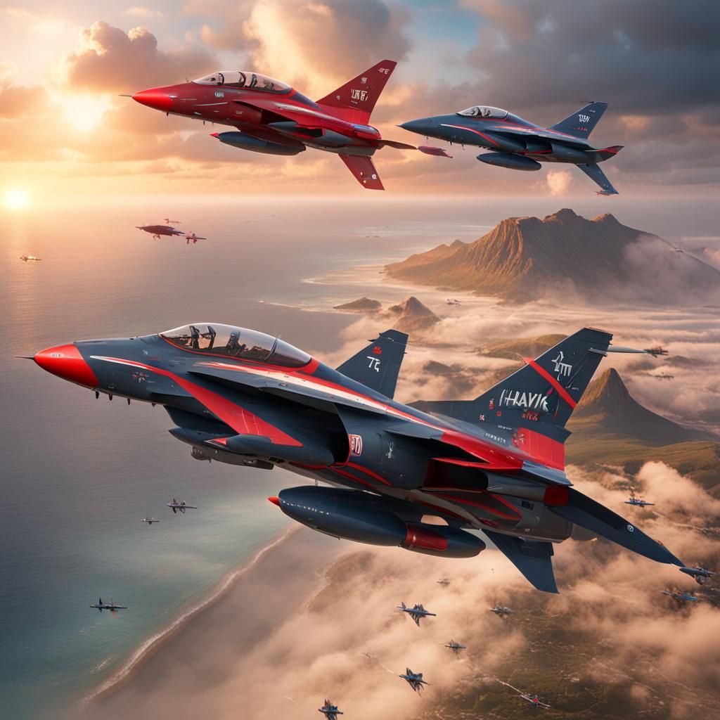 Hawk T2 Jet Sunset Flight: Digital Matte Painting