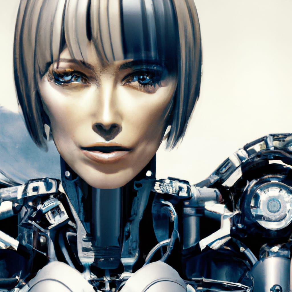 Disassembled Cyborg: Ultra-Realistic Detailed Painting