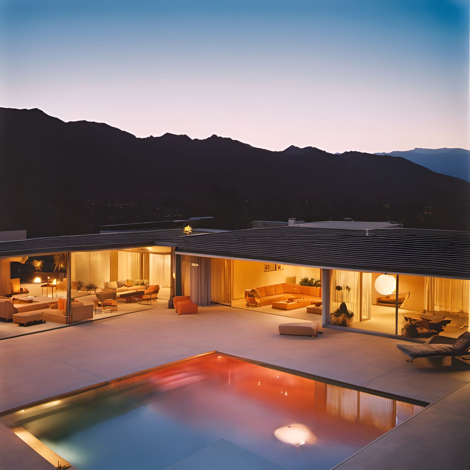 Palm Springs Mid-Century House at Sunset