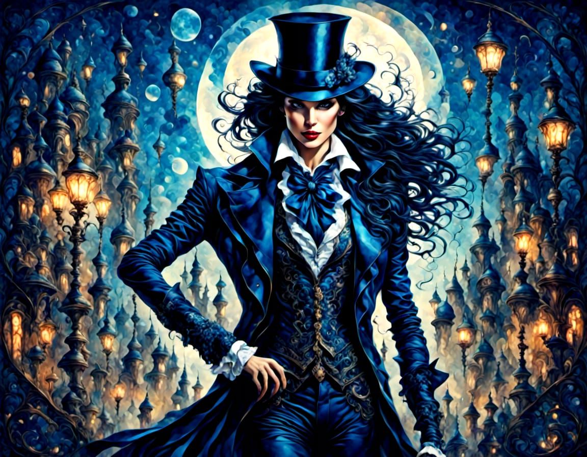 Zatanna in Psychedelic Venice, Hyperdetailed 8k Image