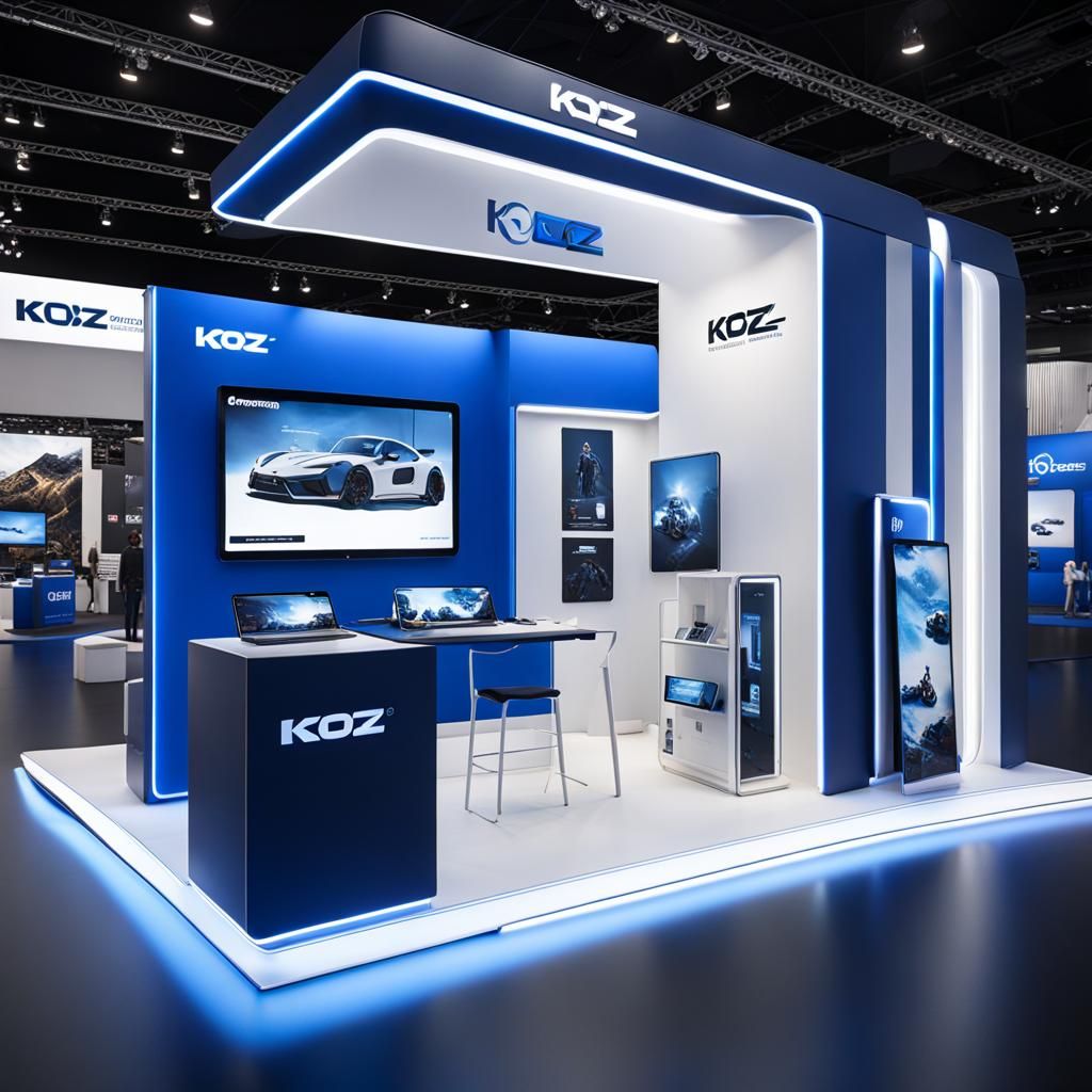 Modern Exhibition Stand in 3D Game Cinematic Style