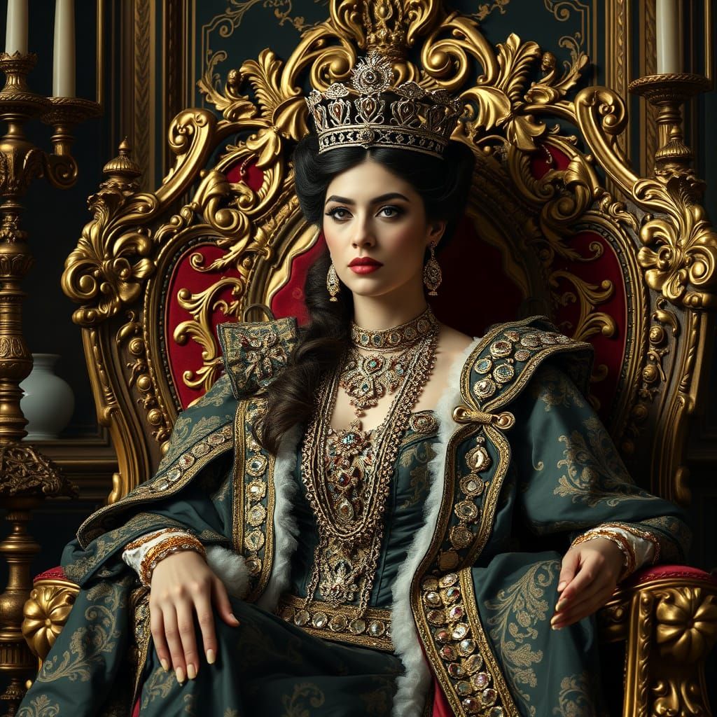Regal Woman in Lavish Royal Attire