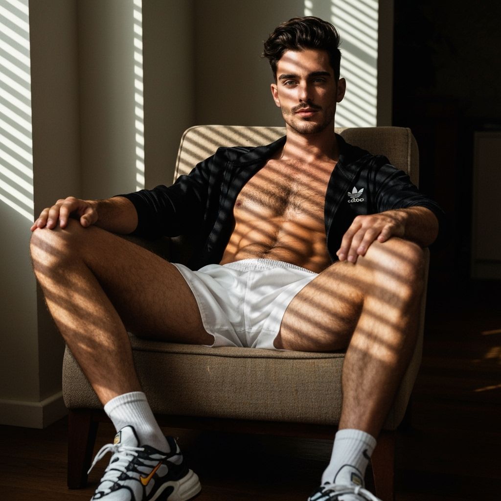 Man in Retro Armchair: Confident Pose