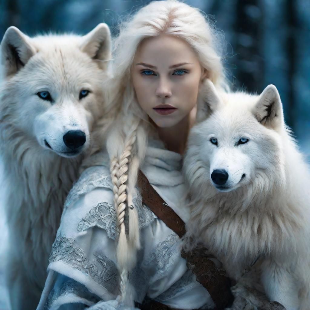 Nordic Warrior and her Wolves
