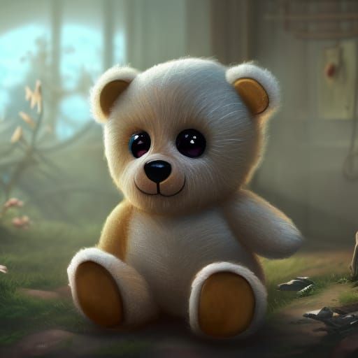 Cute Doctor Teddy Bear in Detailed Matte Painting