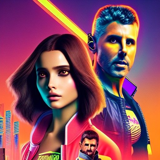 Cyberpunk Girl in Neon Cityscape