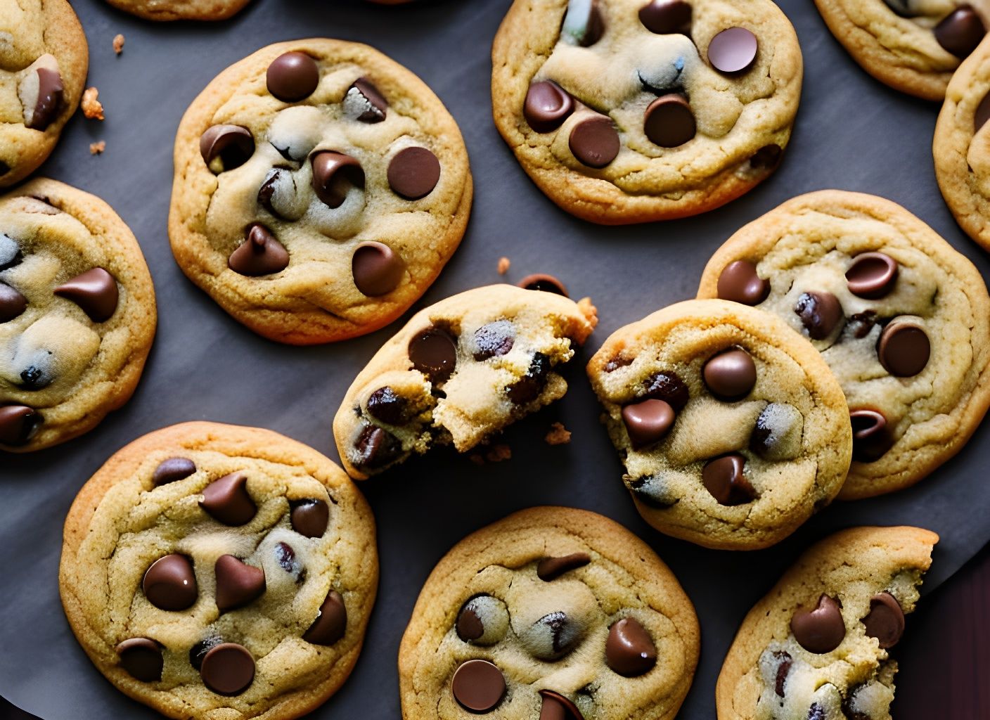 Realistic Chocolate Chip Cookies Still Life