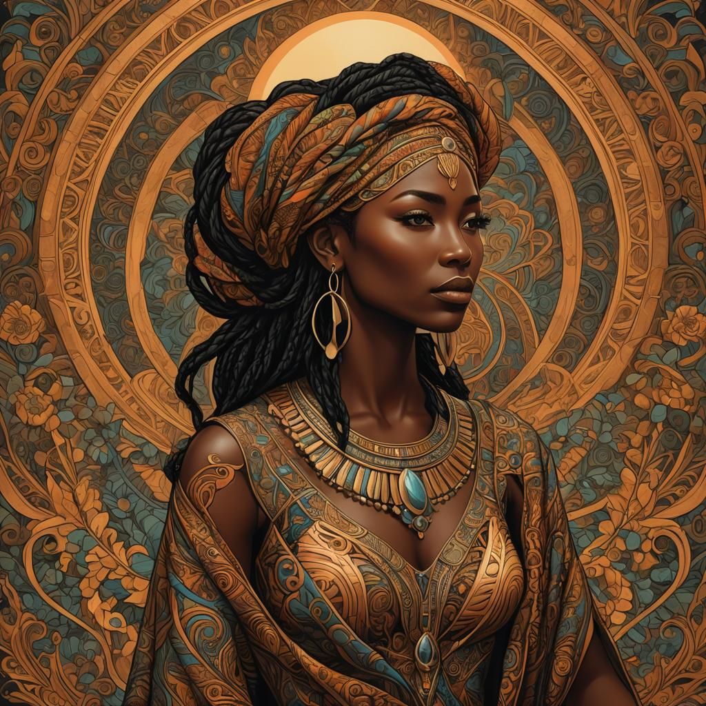 Melanin Portrait in Visionary Art Style