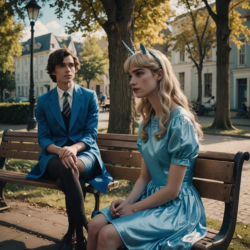 Humiliated Crossdresser Talks to Boy: Cinematic Still