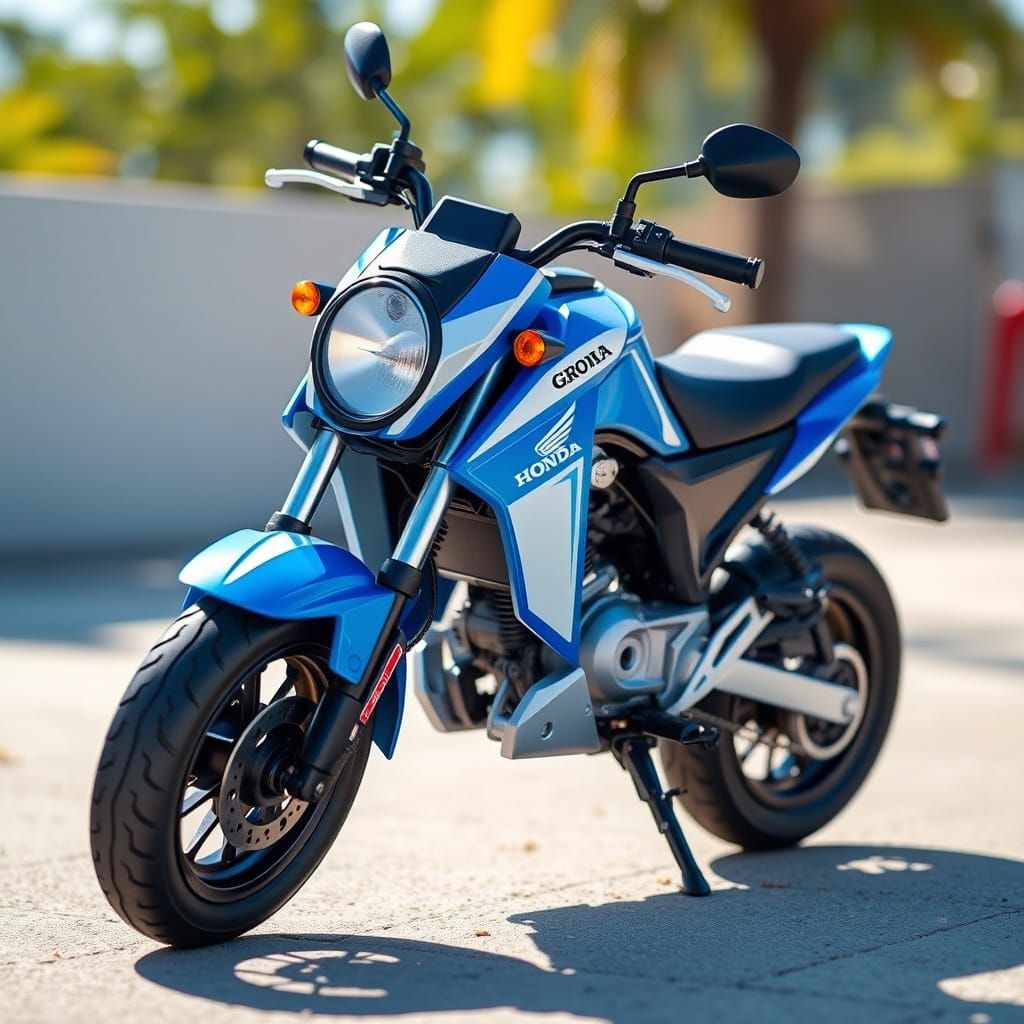 Miniature Honda Grom Motorcycle in Futuristic Style