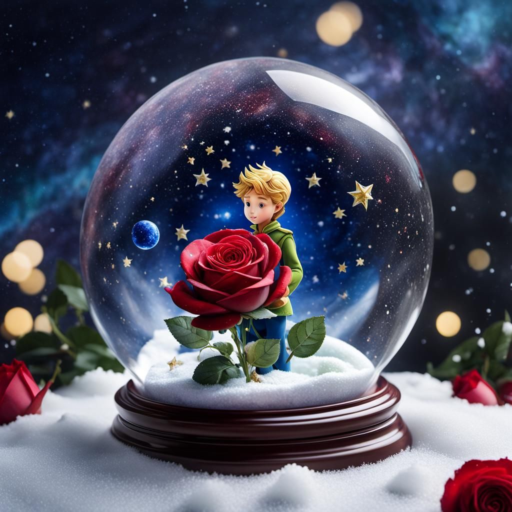 Snow Globe - The Little Prince with his only rose...