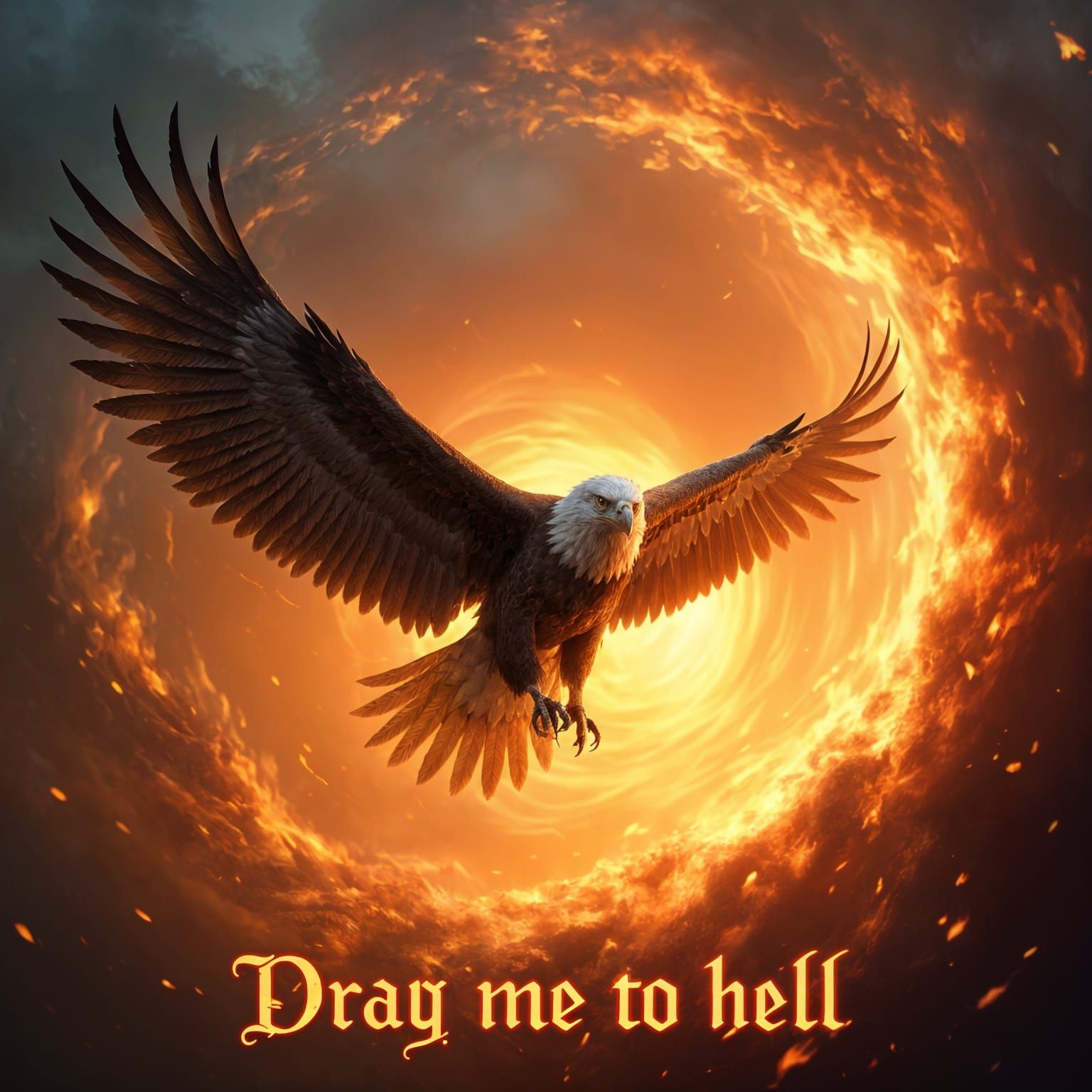 Eagle Soaring Through Flames: Fantasy Concept Art