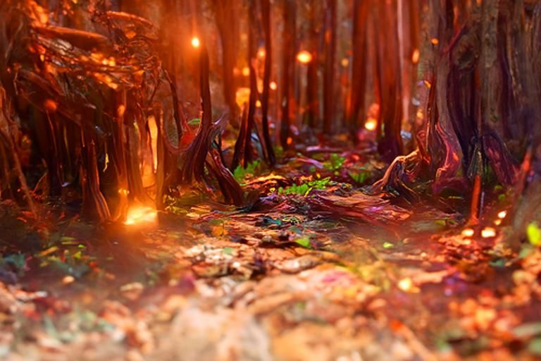 Forest Abyss: Detailed 3D Digital Painting
