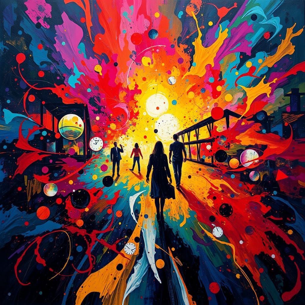 Ethereal Time Travel Odyssey in Hyperrealistic Abstract Expr...