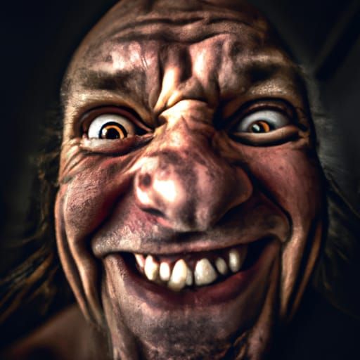 Terrifying Eyeless Face Portrait