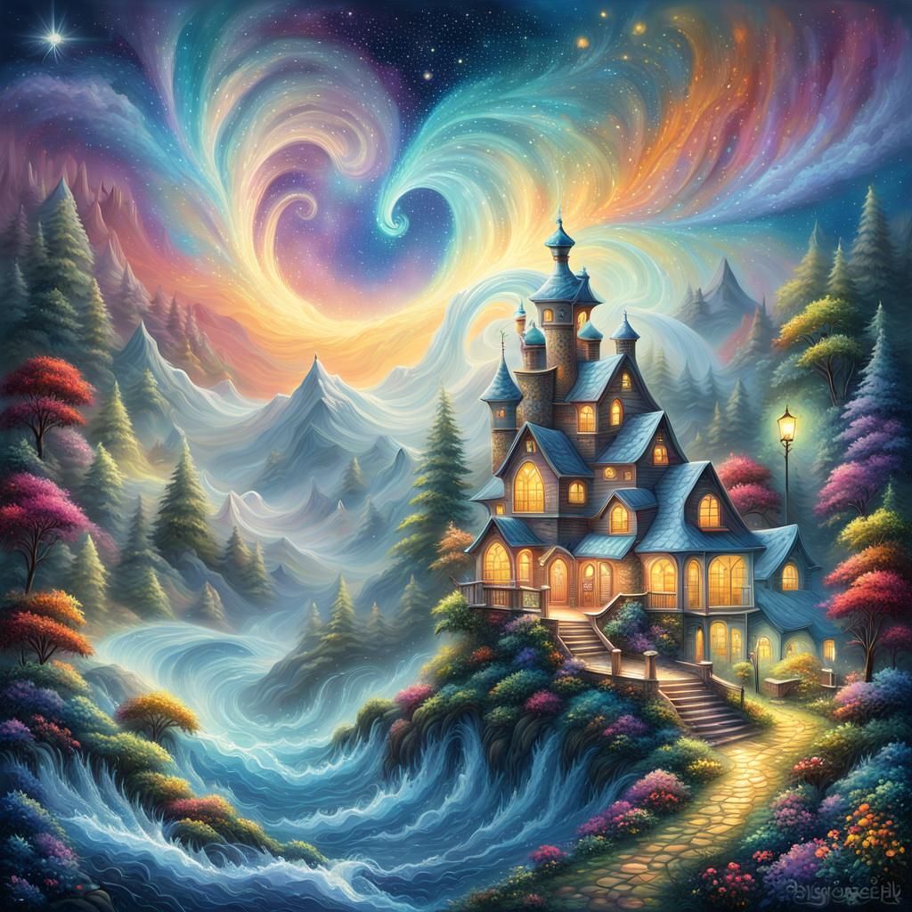 Dazzling Stars in Ethereal Expressionist Style